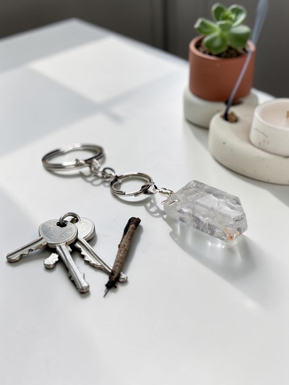 Crystal Keychain Key & Card Holder - Clear